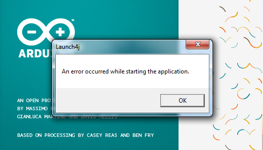 Arduino launch4j error Arduino launch4j error